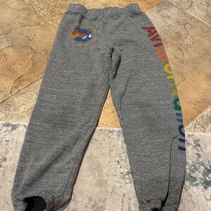 Aviator nation Gray Kids Joggers with Colorful Side Print
